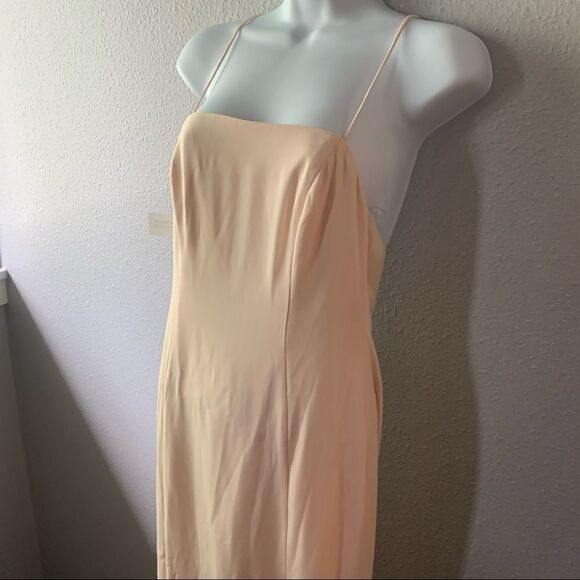Fame and Partners Minimalist Shift Dress in Light Nude - Picture 2 of 8